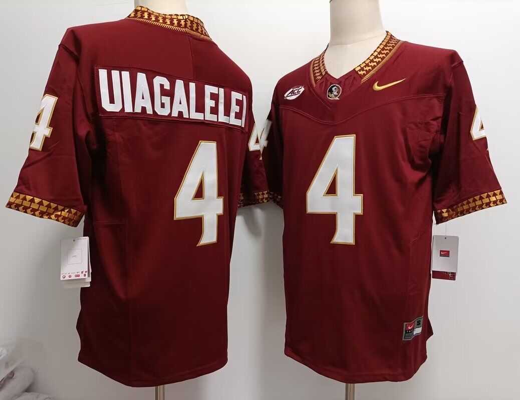 NCAA 2024 Men Florida State Seminoles #4 Uiagalelei red jerseys->ncaa teams->NCAA Jersey